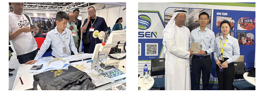 Fiera di Dubai, foto con i clienti