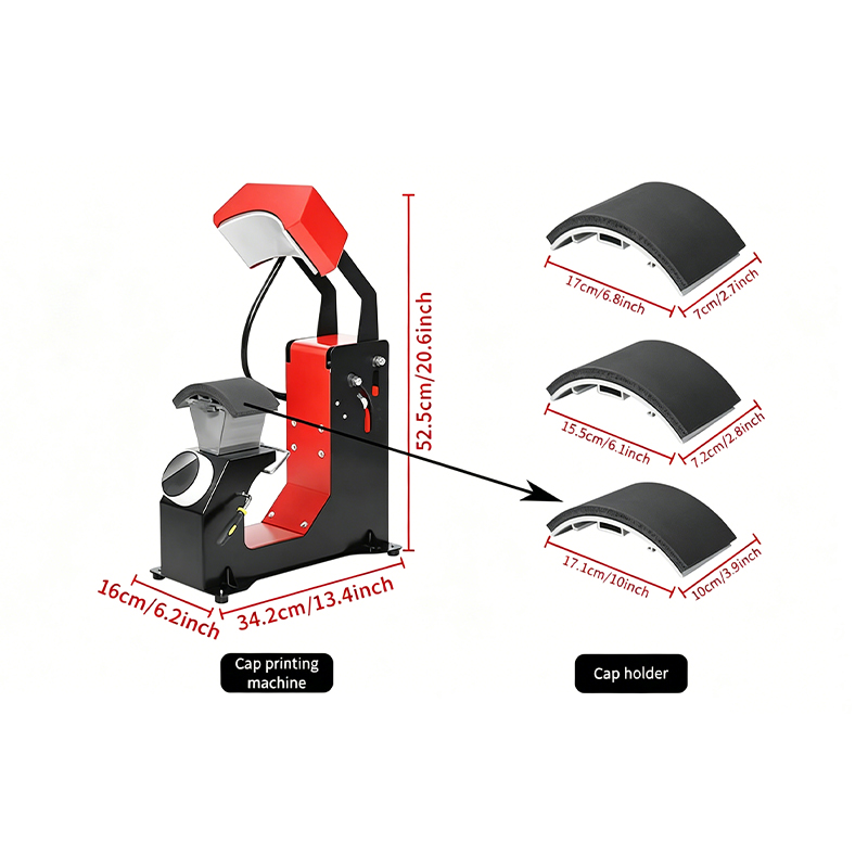 Macchina da stampa automatica a sublimazione per cappelli con pressa di calore 3 in 1
