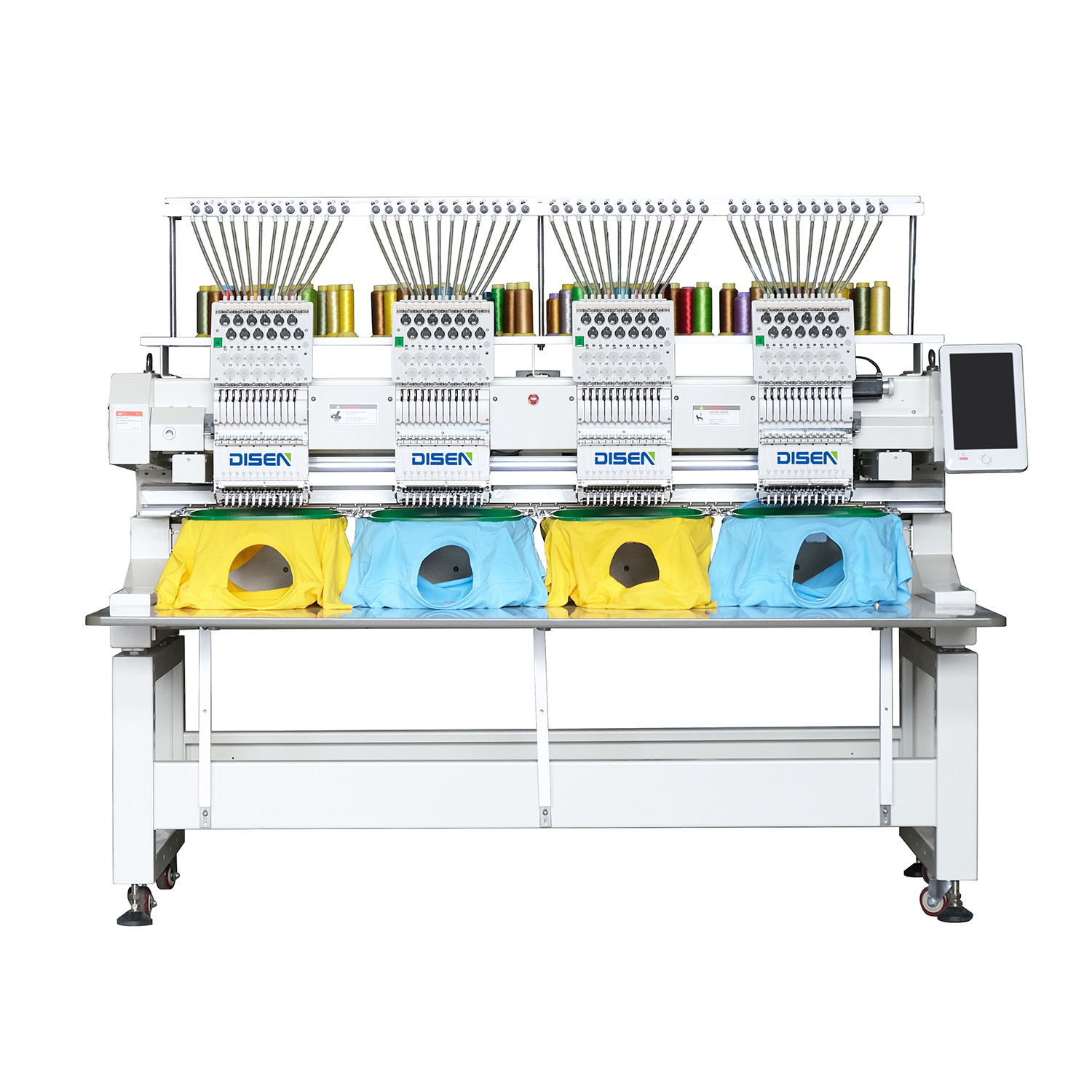 Impostazione del piano di produzione di ricami commerciali con macchinari multitesta